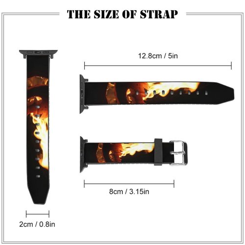 yanfind Watch Strap for Apple Watch Pumpkin Halloween Fire Scary Spooky Flame Heat Gas Compatible with iWatch Series 5 4 3 2 1