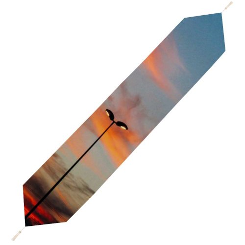 Yanfind Table Runner Backlit Street Afterglow Lights Scenery Clouds Sunset Lamps Peaceful Sunrise Tranquil Outdoors Everyday Dining Wedding Party Holiday Home Decor