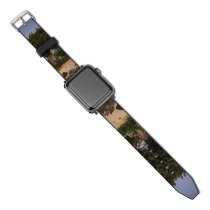 yanfind Watch Strap for Apple Watch Rural  Building Countryside Road Housing Plant Trunk Pictures Ground Outdoors Compatible with iWatch Series 5 4 3 2 1