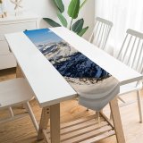 Yanfind Table Runner Landscape Peak Creative Slope Pictures Outdoors Snow Mointains Französische Glacier Les Everyday Dining Wedding Party Holiday Home Decor