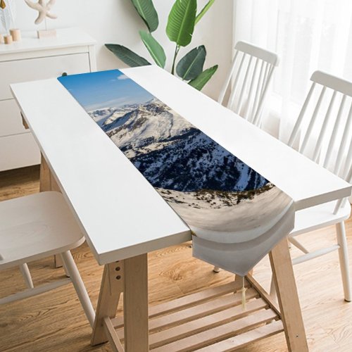 Yanfind Table Runner Landscape Peak Creative Slope Pictures Outdoors Snow Mointains Französische Glacier Les Everyday Dining Wedding Party Holiday Home Decor