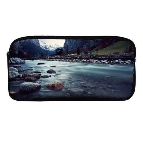 yanfind Pencil Case YHO River  Mountains Exposure Landscape Rocks Zipper Pens Pouch Bag for Student Office School