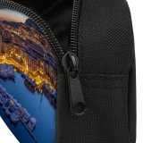 yanfind Pencil Case YHO Boats Dawn Harbor Sky City Buildings Lights Dusk Architecture Cityscape Zipper Pens Pouch Bag for Student Office School
