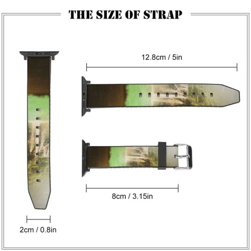 yanfind Watch Strap for Apple Watch Dorothe Waterfall Forest Mystery Lake Scenic Surreal Foggy Compatible with iWatch Series 5 4 3 2 1