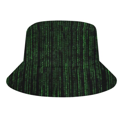 yanfind Adult Fisherman's Hat Comfreak Technology Black Dark Matrix Program Falling Data Code Hacker Random Data Fishing Fisherman Cap Travel Beach Sun protection