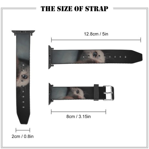yanfind Watch Strap for Apple Watch Creative Images Cat Pictures Wallpapers Pet Grey Kitten Commons Compatible with iWatch Series 5 4 3 2 1
