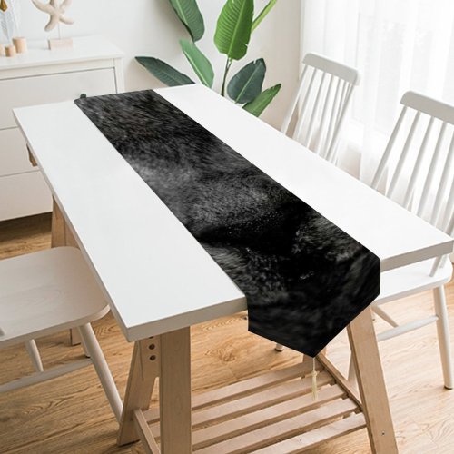 Yanfind Table Runner Young Grey Pet Kitten Portrait Tabby Whiskers Cute Adorable Staring Cat Fur Everyday Dining Wedding Party Holiday Home Decor