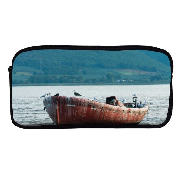 yanfind Pencil Case YHO Boat River Lake Transportation Sea Watercraft System Ocean Zipper Pens Pouch Bag for Student Office School
