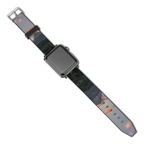 yanfind Watch Strap for Apple Watch Landscape Peak Sunrise Abies Plant Pictures Cloud Outdoors Fish Tree Sunset Compatible with iWatch Series 5 4 3 2 1