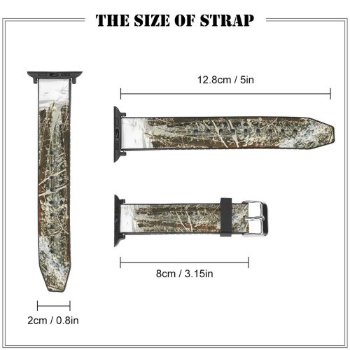 yanfind Watch Strap for Apple Watch Winter Birch Forest Sunny Landscape Tree Forest Winter Natural Freezing  Snow Compatible with iWatch Series 5 4 3 2 1
