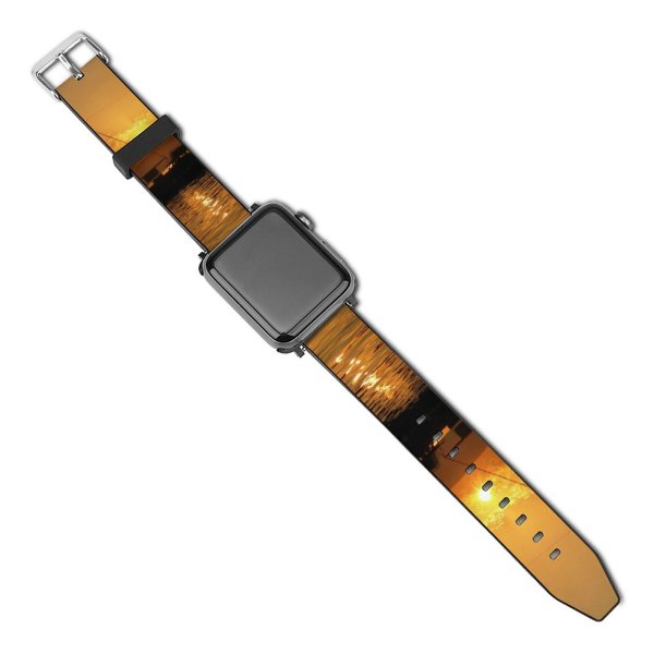 yanfind Watch Strap for Apple Watch Road Sea Could Sunset  Beach Love Hot Ocean Tropic Fischer City Compatible with iWatch Series 5 4 3 2 1