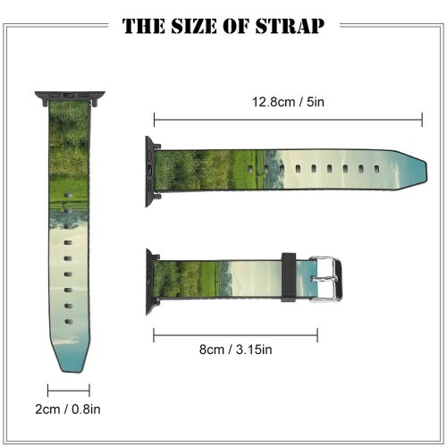 yanfind Watch Strap for Apple Watch Countryside Creative Badung Grassland Outdoors Bali Abiansemal Field Kabupaten Paddy Images Compatible with iWatch Series 5 4 3 2 1