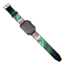 yanfind Watch Strap for Apple Watch Aurora Borealis Northern Lights Mountains Snow Covered Landscape Astronomy  Night Sky Compatible with iWatch Series 5 4 3 2 1