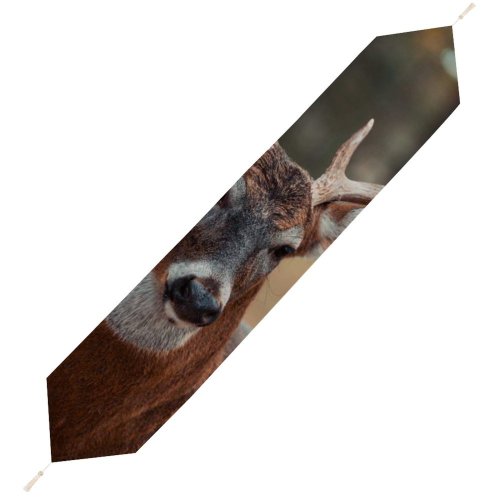Yanfind Table Runner Reindeer Trophy Deer Stag Fall Velvet Buck Virginia Rut Grass Rack Fur Everyday Dining Wedding Party Holiday Home Decor