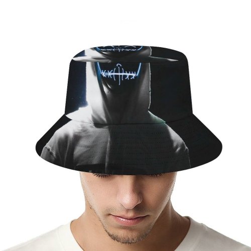 yanfind Adult Fisherman's Hat Sebastiaan Stam Black Dark LED Dope Night Anonymous Hoodie AMOLED Fishing Fisherman Cap Travel Beach Sun protection