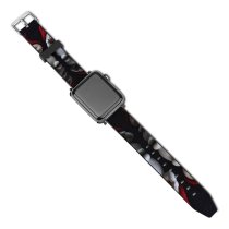 yanfind Watch Strap for Apple Watch Black Dark Celebrations Christmas Cute Snowman Figures Christmas Decoration Cute Expressions Compatible with iWatch Series 5 4 3 2 1