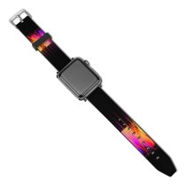 yanfind Watch Strap for Apple Watch Dark Neon Colorful AMOLED Typography Compatible with iWatch Series 5 4 3 2 1