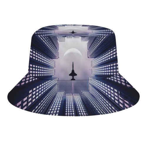 yanfind Adult Fisherman's Hat Chiara Lily Jet Fighter Moon Buildings Fishing Fisherman Cap Travel Beach Sun protection