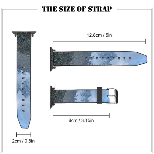 yanfind Watch Strap for Apple Watch Landscape Peak Mont Slope Pictures PNG Schoo Outdoors Grey Snow Mointains Compatible with iWatch Series 5 4 3 2 1