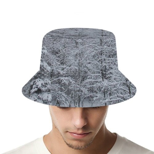 yanfind Adult Fisherman's Hat Winter Tree Tree Branch Frost Winter Forest Freezing Atmospheric Snow Fishing Fisherman Cap Travel Beach Sun protection