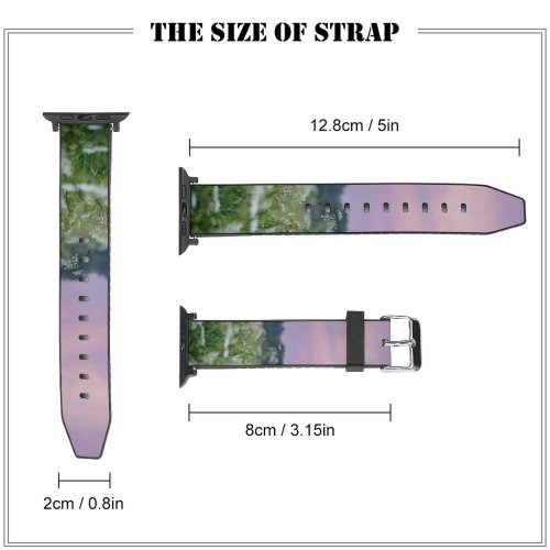 yanfind Watch Strap for Apple Watch Rural Countryside Planter Plant Farm Pictures Grassland Outdoors Grey Sunset Vase Compatible with iWatch Series 5 4 3 2 1