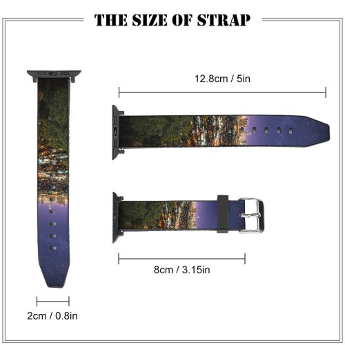 yanfind Watch Strap for Apple Watch Lowe Rehnberg Los Angeles City Cityscape City Lights Night Time Horizon Starry Compatible with iWatch Series 5 4 3 2 1