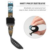 yanfind Watch Strap for Apple Watch Landscape Peak Building Housing River Slope Cook Pictures Outdoors Grey Snow Compatible with iWatch Series 5 4 3 2 1