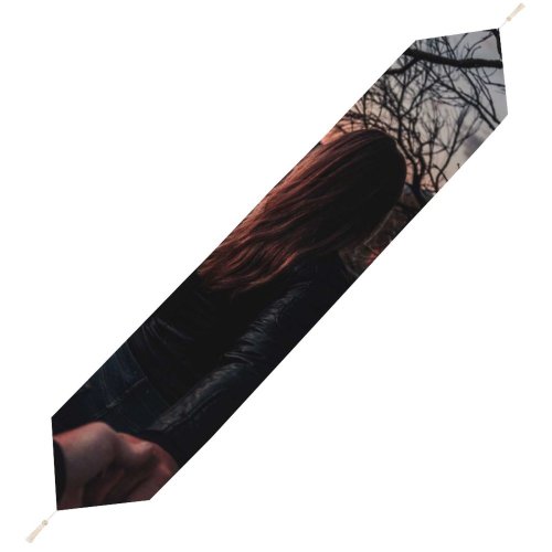 Yanfind Table Runner Backlit Tree Jeans Together Me Vacation Clouds Hands Sunset Blond Wood Landscape Everyday Dining Wedding Party Holiday Home Decor