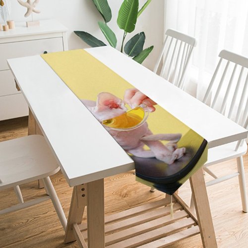 Yanfind Table Runner Fun Child Sit Cute Young Baby Little Happiness Girl Portrait Humor Everyday Dining Wedding Party Holiday Home Decor