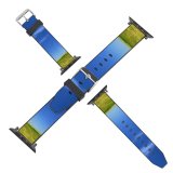yanfind Watch Strap for Apple Watch Tree Sky Grass Landscape Field Clear Space Copyspace Hill Lake Grassland Pasture Compatible with iWatch Series 5 4 3 2 1