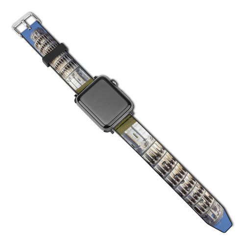 yanfind Watch Strap for Apple Watch  Pisa Italy Architecture Inclined Art Leaning Landmark Building Baptistery Classical Sky Compatible with iWatch Series 5 4 3 2 1