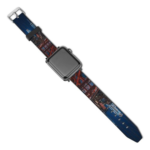 yanfind Watch Strap for Apple Watch Luca Bravo Brooklyn  Manhattan York City Cityscape City Lights Night Urban Compatible with iWatch Series 5 4 3 2 1