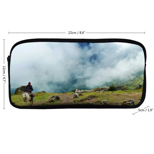 yanfind Pencil Case YHO Images Fog Country Hillside Landscape Hiking Riding Grass Wallpapers  Outdoors Rock Zipper Pens Pouch Bag for Student Office School