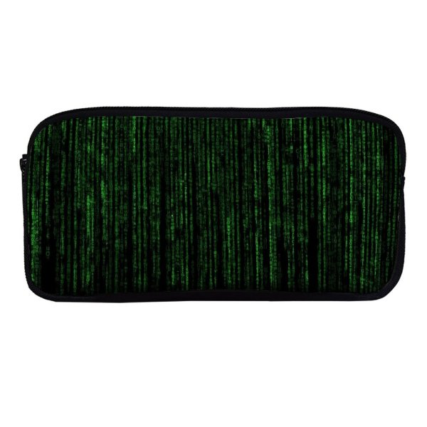 yanfind Pencil Case YHO Comfreak Technology Black Dark Matrix Program Falling Data Code Hacker Random Data Zipper Pens Pouch Bag for Student Office School