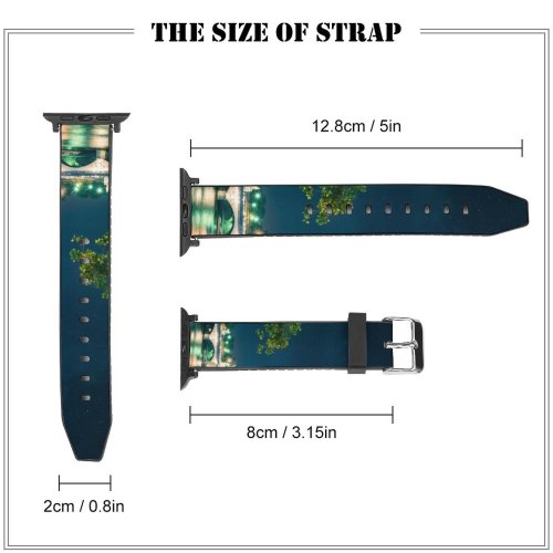 yanfind Watch Strap for Apple Watch Lowe Rehnberg Eiffel  Night Time Glowing Lights Starry Sky Landmark Famous Compatible with iWatch Series 5 4 3 2 1