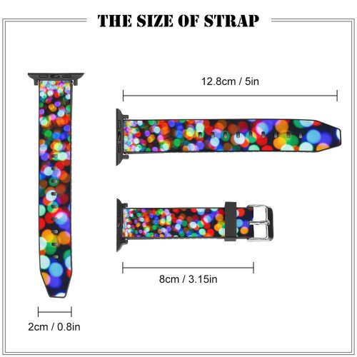 yanfind Watch Strap for Apple Watch Decoration Abstract Dots Colour Night Festive Light Free Carnival Colorful Freelense Compatible with iWatch Series 5 4 3 2 1