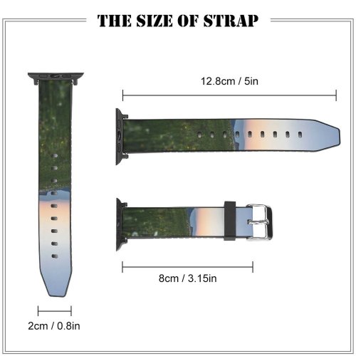 yanfind Watch Strap for Apple Watch Abies Field Tree Grass Rural Plant Fir Free Outdoors Farm Grassland Compatible with iWatch Series 5 4 3 2 1