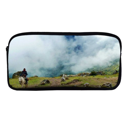 yanfind Pencil Case YHO Images Fog Country Hillside Landscape Hiking Riding Grass Wallpapers  Outdoors Rock Zipper Pens Pouch Bag for Student Office School