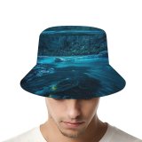 yanfind Adult Fisherman's Hat Grafixart Forest River Night Dark Magical Crescent Moon Fairies Fishing Fisherman Cap Travel Beach Sun protection