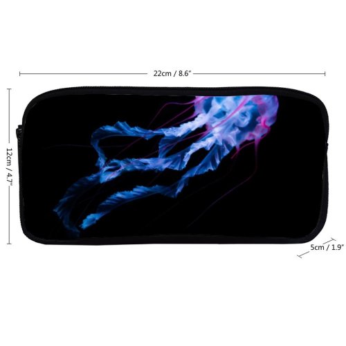 yanfind Pencil Case YHO Collins Black Dark Jellyfish Aquarium Glowing AMOLED Underwater Zipper Pens Pouch Bag for Student Office School