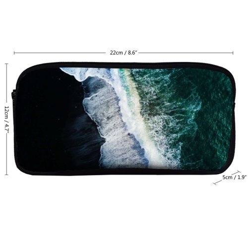yanfind Pencil Case YHO Willian Justen De Vasconcellos Reynisfjara Sand Beach  Aerial Ocean Iceland Zipper Pens Pouch Bag for Student Office School