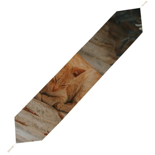 Yanfind Table Runner Wood Winter Outdoors Cute Fur Eye Portrait Tree Family Stripe Art Abandoned Everyday Dining Wedding Party Holiday Home Decor