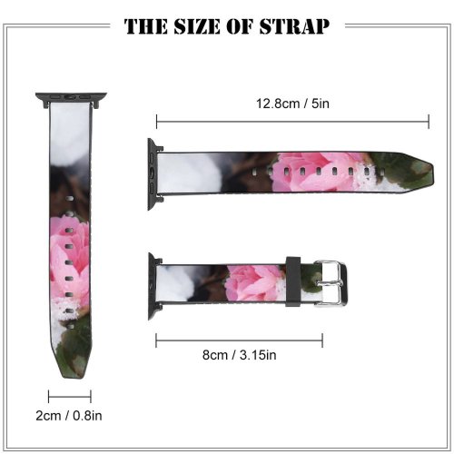 yanfind Watch Strap for Apple Watch Winter Flower Snowy Spring Winter Plant Petal Snow Bud Flower Flowering Rose Compatible with iWatch Series 5 4 3 2 1