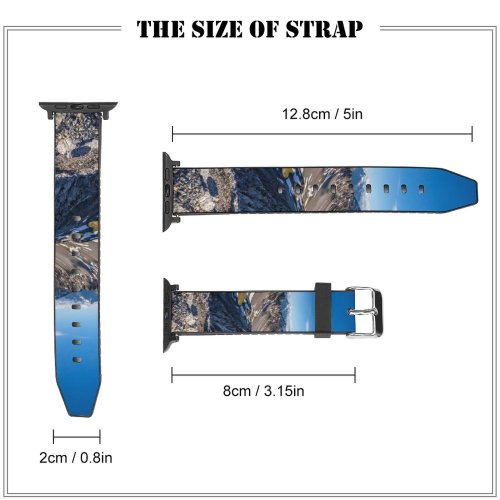 yanfind Watch Strap for Apple Watch Landscape Peak Wilderness Switzerland Davos Slope Pictures Outdoors Ridge Sunshine Free Compatible with iWatch Series 5 4 3 2 1