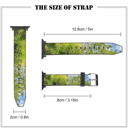 yanfind Watch Strap for Apple Watch Rural Savanna Countryside Plant Domain Pasture Farm Pictures Grassland Outdoors Tree Compatible with iWatch Series 5 4 3 2 1