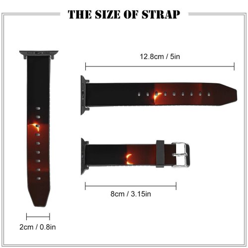 yanfind Watch Strap for Apple Watch  Sky  Heat Light Darkness Atmosphere Geological Horizon Flame Night Compatible with iWatch Series 5 4 3 2 1