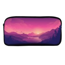 yanfind Pencil Case YHO Coyle Lakeside Sky Sunset Minimal Art Gradient Landscape Scenic Panorama Zipper Pens Pouch Bag for Student Office School