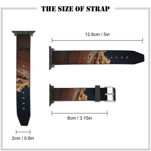 yanfind Watch Strap for Apple Watch MacOS Big Sur Night Sedimentary Rocks Desert Starry Sky Dark IOS Compatible with iWatch Series 5 4 3 2 1