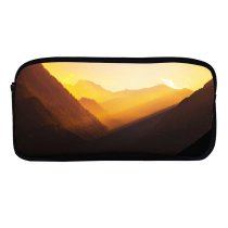 yanfind Pencil Case YHO Valley Golden Hour Sunlight Mountains Landscape Italy Morning Light Zipper Pens Pouch Bag for Student Office School