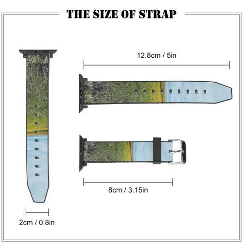 yanfind Watch Strap for Apple Watch Scenery Field Savanna Grass Rural Plant Outdoors Farm Wallpapers Land Grassland Compatible with iWatch Series 5 4 3 2 1